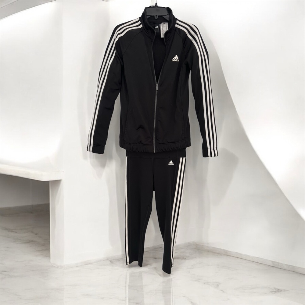 Adidas Black and White Athletic Tracksuit